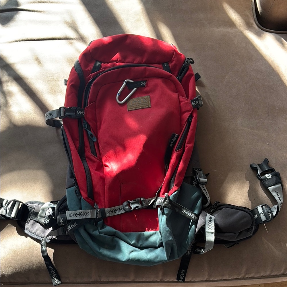 Red and Black Backpack with Durable Material and Adjustable Straps